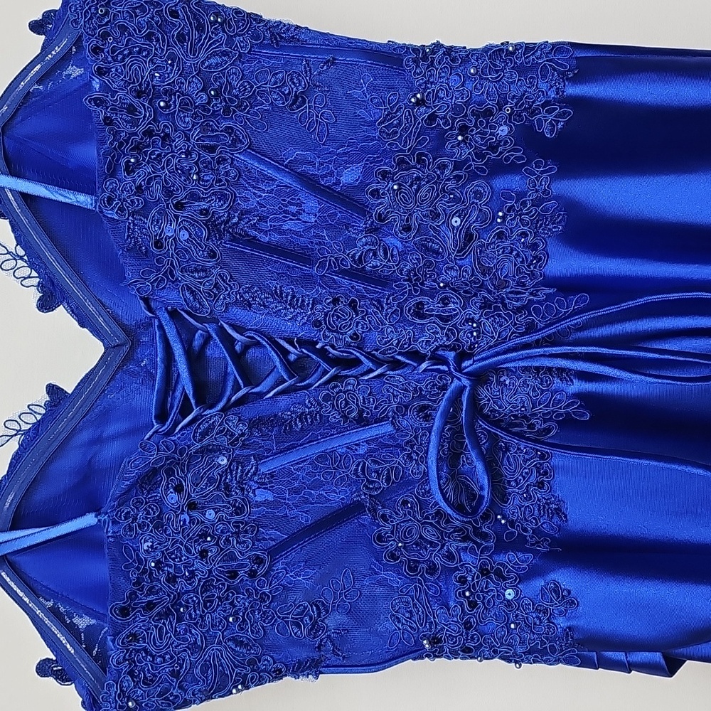 Bella Divine Corset Dress, Cobalt Blue, Size 10, Prom Dress / HOCO - Picture 4 of 14